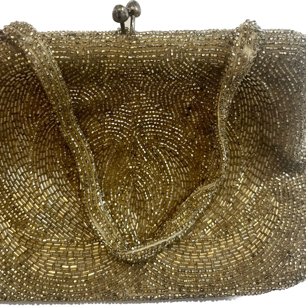 Vintage gold beaded evening bag